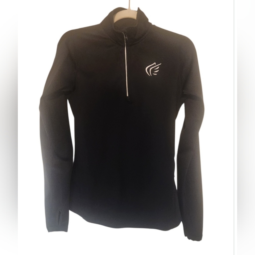 Active Faith 3/4 Zip Black Long Sleeve Womens Athletic Pullover Small